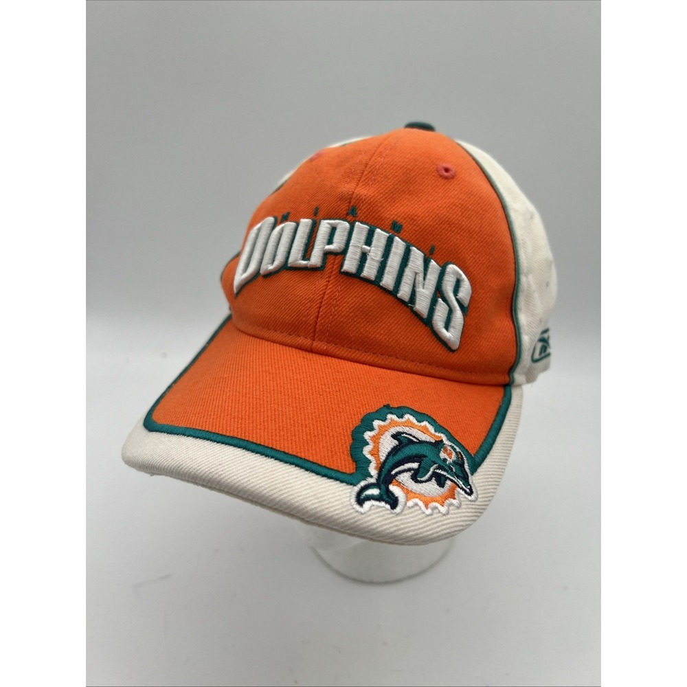 Vintage Miami Dolphins NFL Reebok Wool Blend Strap‎ Back-Old Dolphins Logo-OSFM